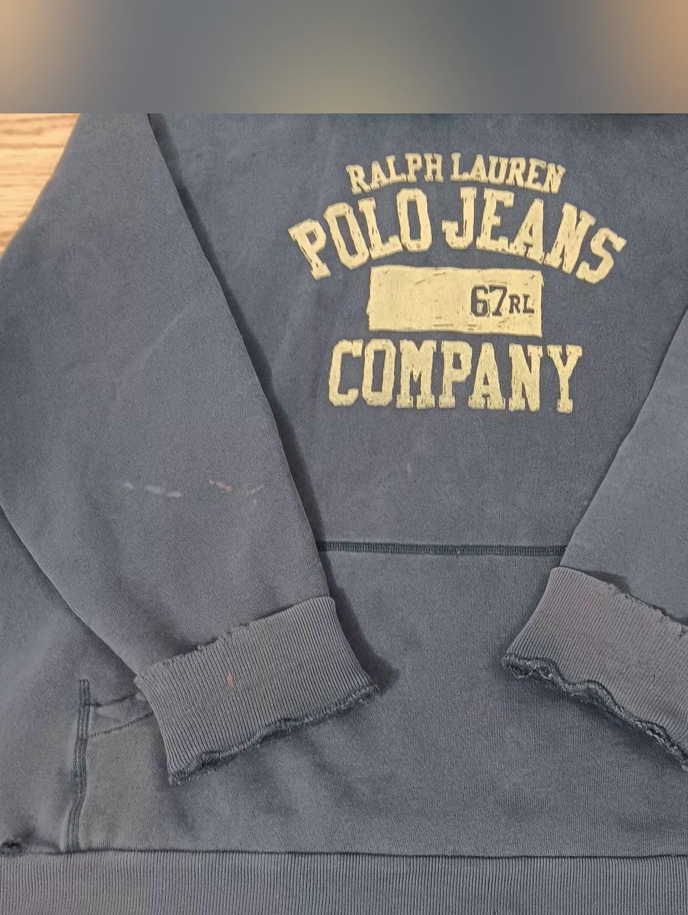 VTG Polo Jeans 67RL Ralph Lauren Hoodie Sweatshirt Men's XXL Distressed Grunge - Picture 9 of 16